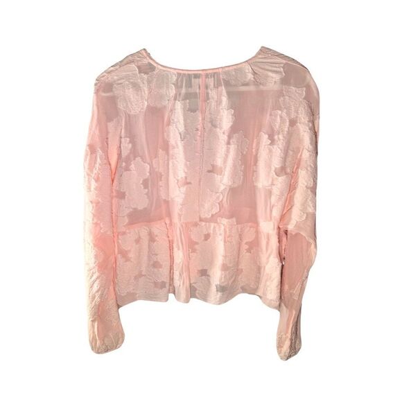 Blouse – Size Medium Wilfred Augustine Sheer Floral Light Pink - Picture 3 of 4